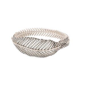 FREIDA ROTHMAN Sterling Silver Sterling Silver Plume Hinged Bangle Bracelet